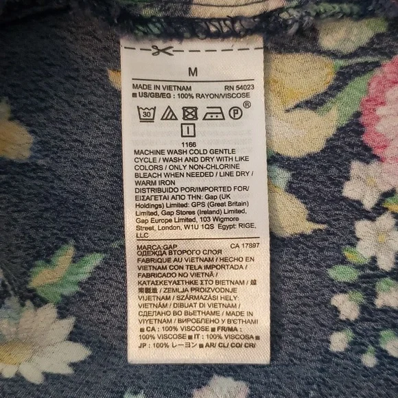 GAP x Sarah Jessica Parker Blue Floral Spring Midi Dress Size M - Picture 6 of 6